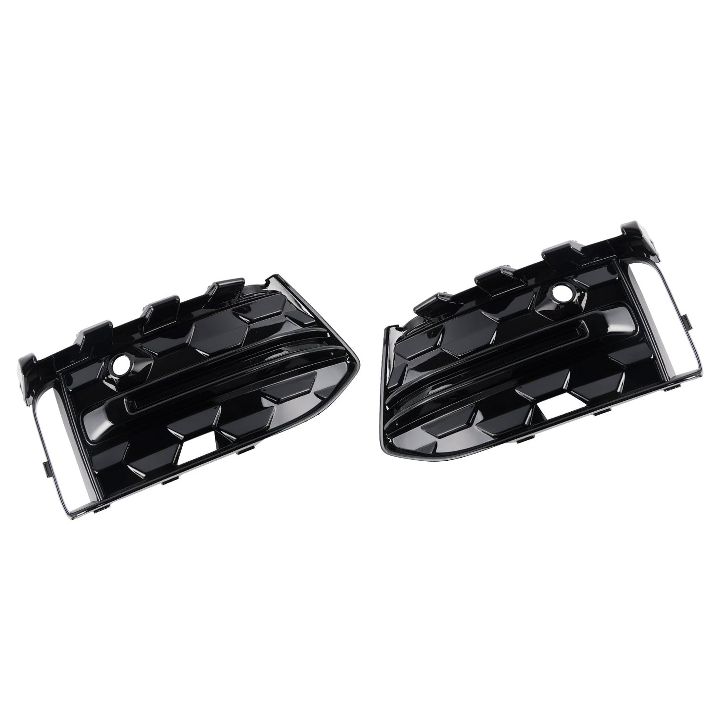 2023+ Audi A6L C8PA Black Front Bumper Fog Light Grille Trim — Pair