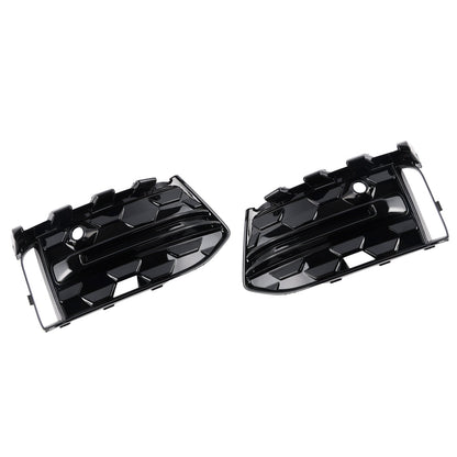 2023+ Audi A6L C8PA Black Front Bumper Fog Light Grille Trim — Pair