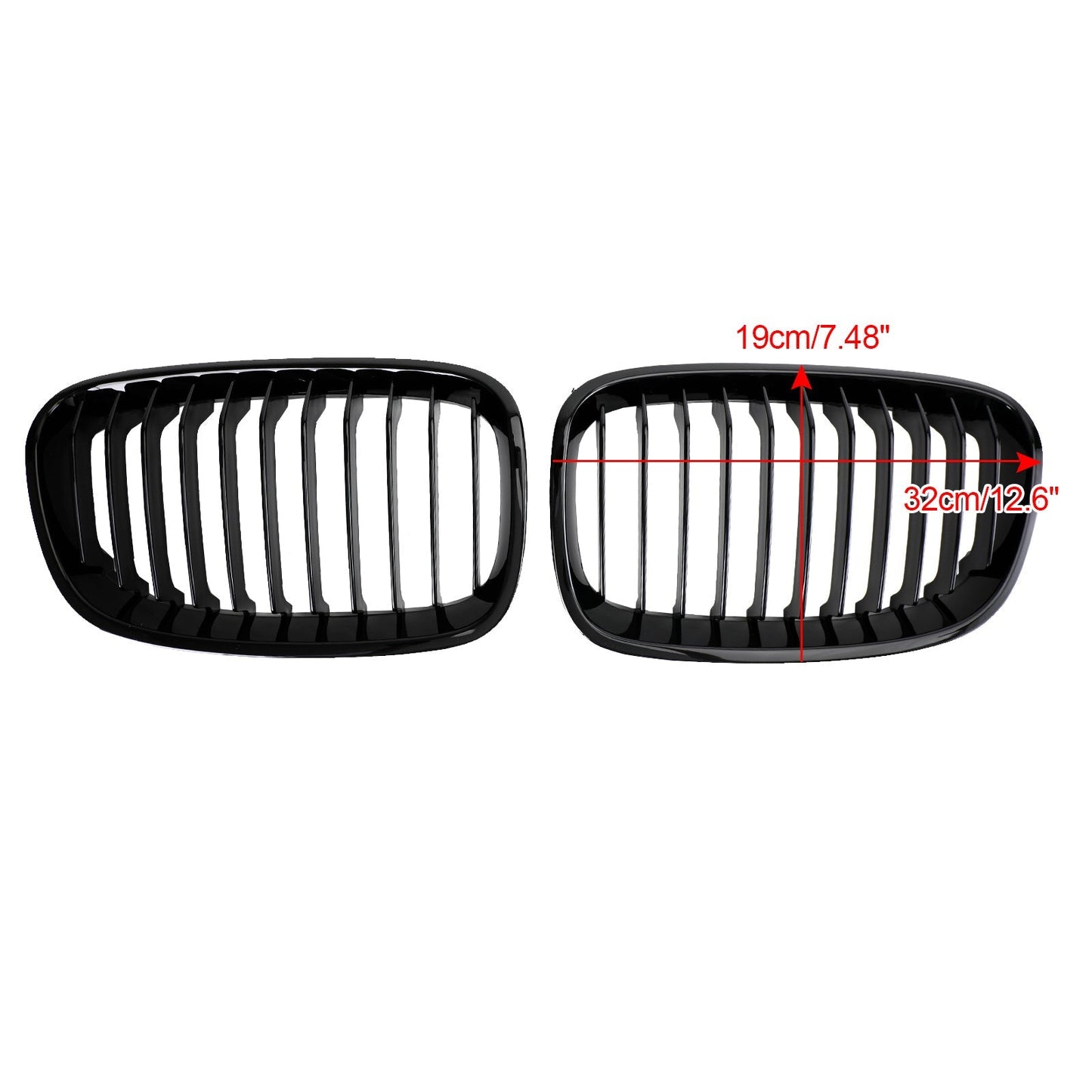 2012-2014 BMW 1 Series F20 F21 3-Door Pre-Facelift Front Bumper Kidney Grille — Pair (51137239021 / 51137262119)