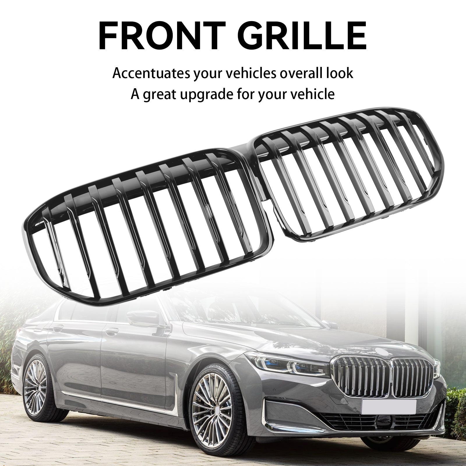 2019-2022 BMW 7 Series G11 5-Door Saloon Facelift Gloss Black Front Kidney Grille