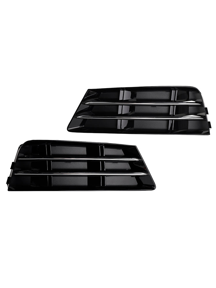 2016-2018 Audi A4 B9 RS4 Style Front Fog Light Grille Lower Bumper Grill — Pair (8W0807681R / 8W0807682R)