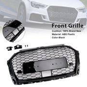 2017-2019 Audi A3 S3 RS3 Style Honeycomb Front Grille with ACC — Black