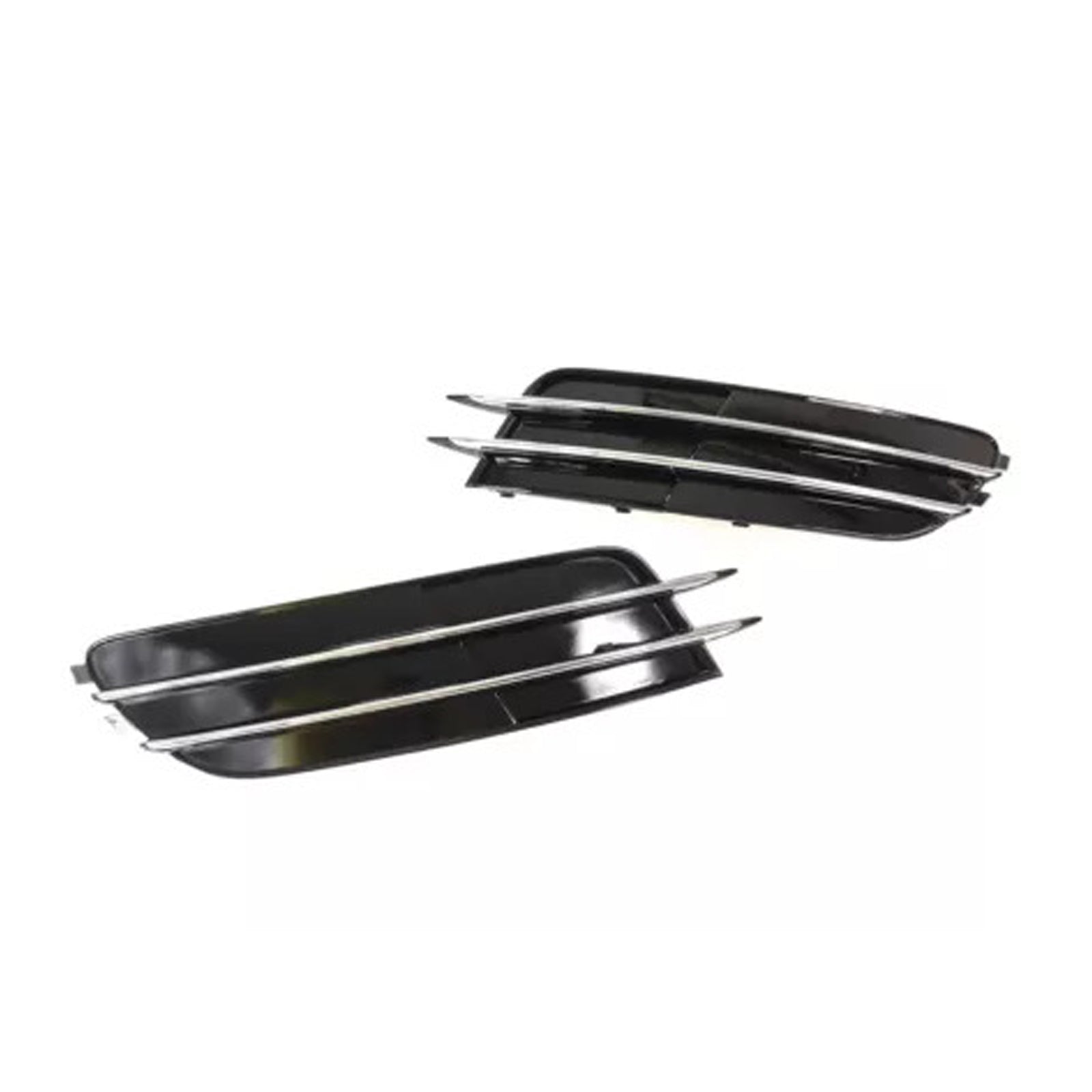 2012-2014 Audi A6 C7 Front Side Lower Bumper Fog Light Grille — Pair (4G0807681 / 4G0807682)