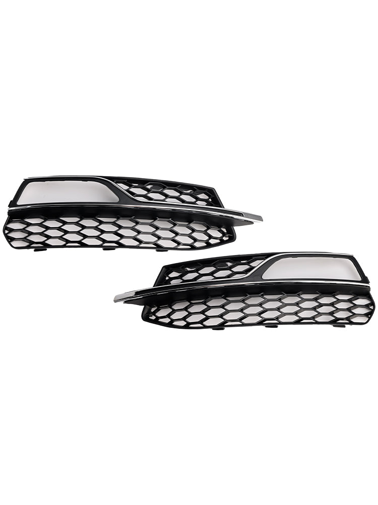 2013-2017 Audi S3 Front Lower Bumper Fog Light Cover Grille — Pair (8V3807681G / 8V3807682G)