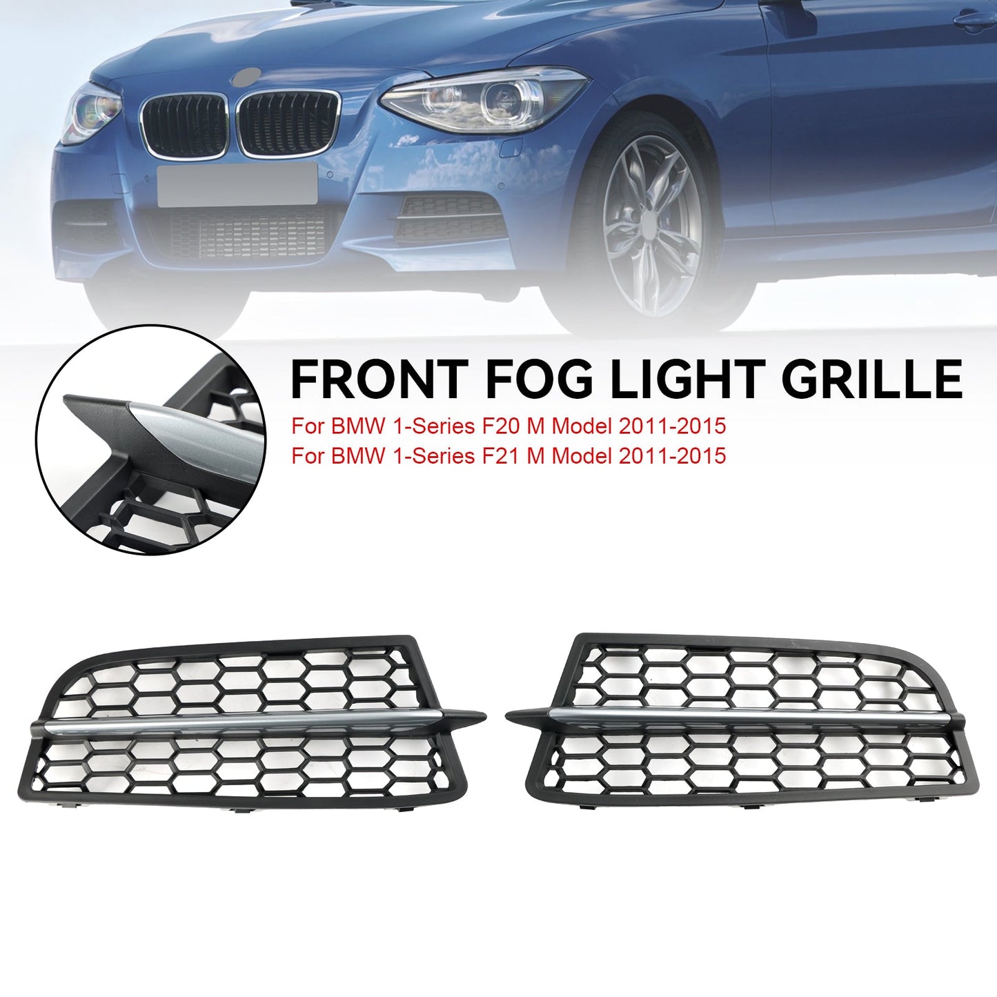 2011-2015 BMW 1 Series F20 F21 M Front Bumper Fog Light Cover Grille (51118053803)