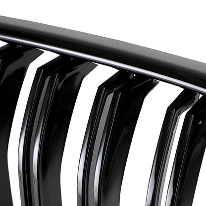 2010-2014 BMW X3 F25 Pre-Facelift Gloss Black Front Bumper Kidney Grill — Pair (51712297589 / 51117210725)