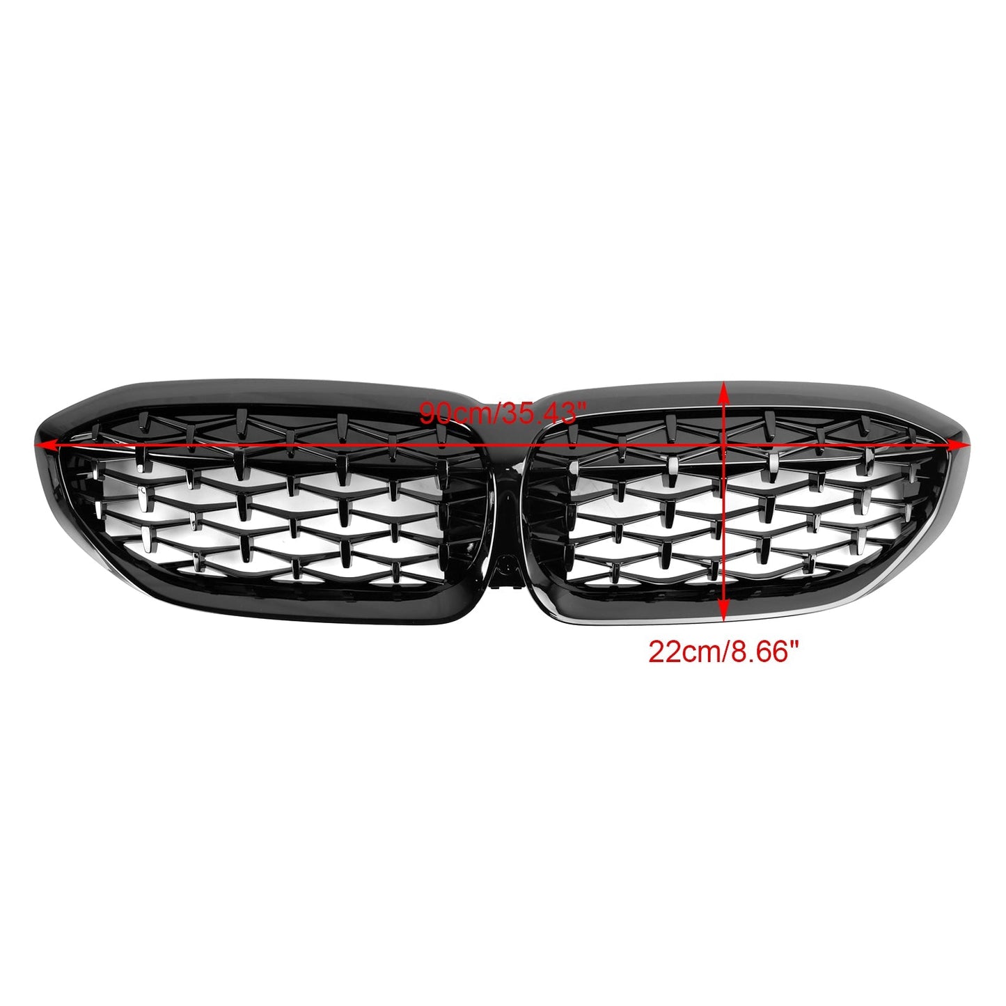 2019-2022 BMW 3 Series G20 G28 Diamond Black Front Kidney Grille (51138072085)