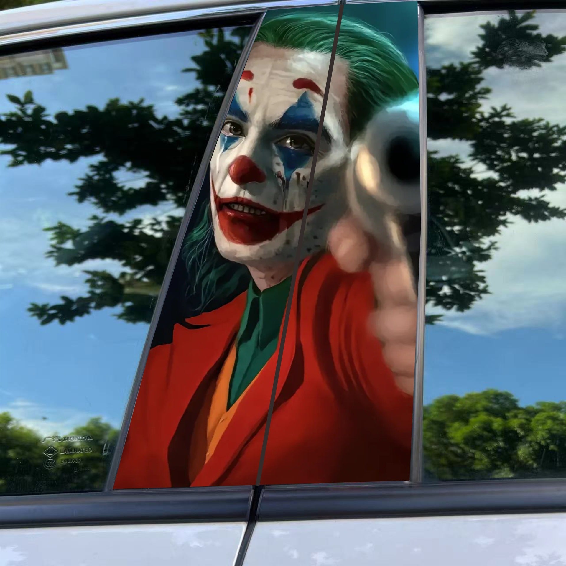 Joker-Themed Scratchproof PET Car B Pillar Stickers - OMOTOR