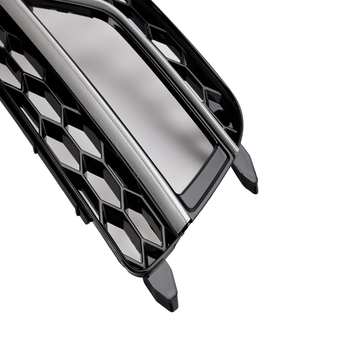 2013-2016 Audi A5 S-Line S5 Black Front Fog Lamp Grill Grille — Pair (8T0807681K / 8T0807682K)