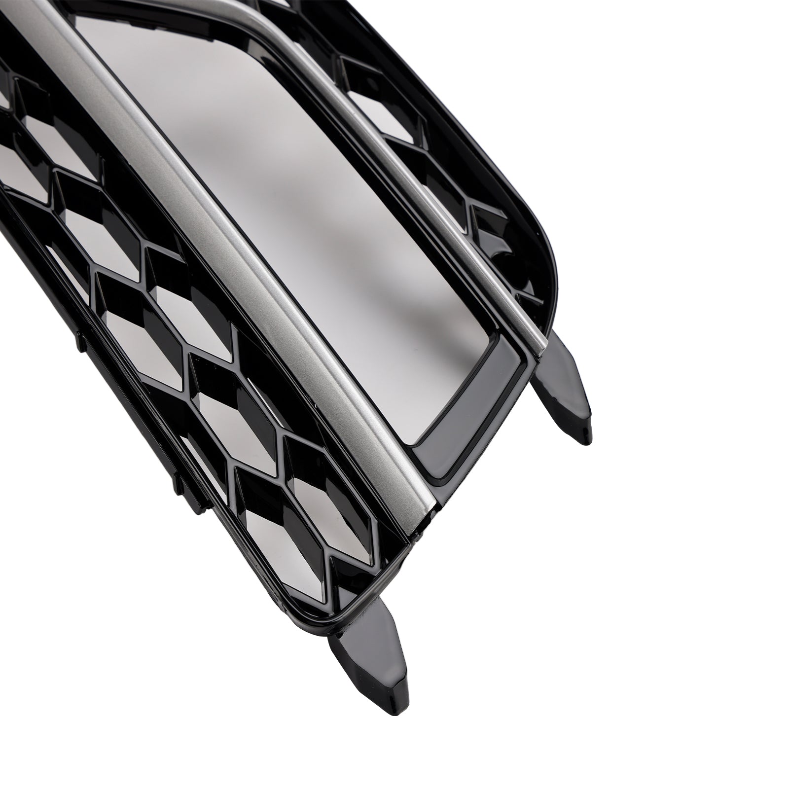 2013-2016 Audi A5 S-Line S5 Black Front Fog Lamp Grill Grille — Pair (8T0807681K / 8T0807682K)