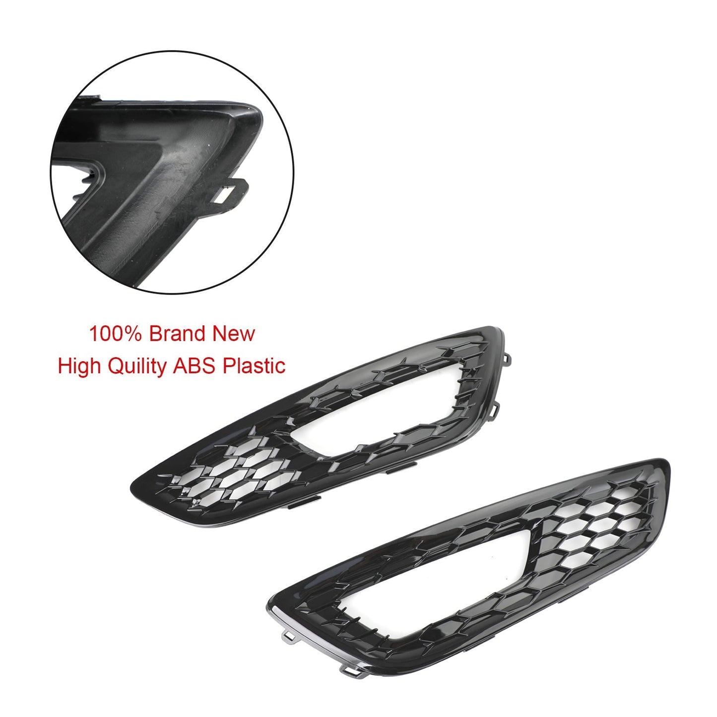 2015-2017 Ford Focus Pair Front Bumper Fog Light Lamp Cover Bezel Grill F1EZ15200A F1EZ15201A