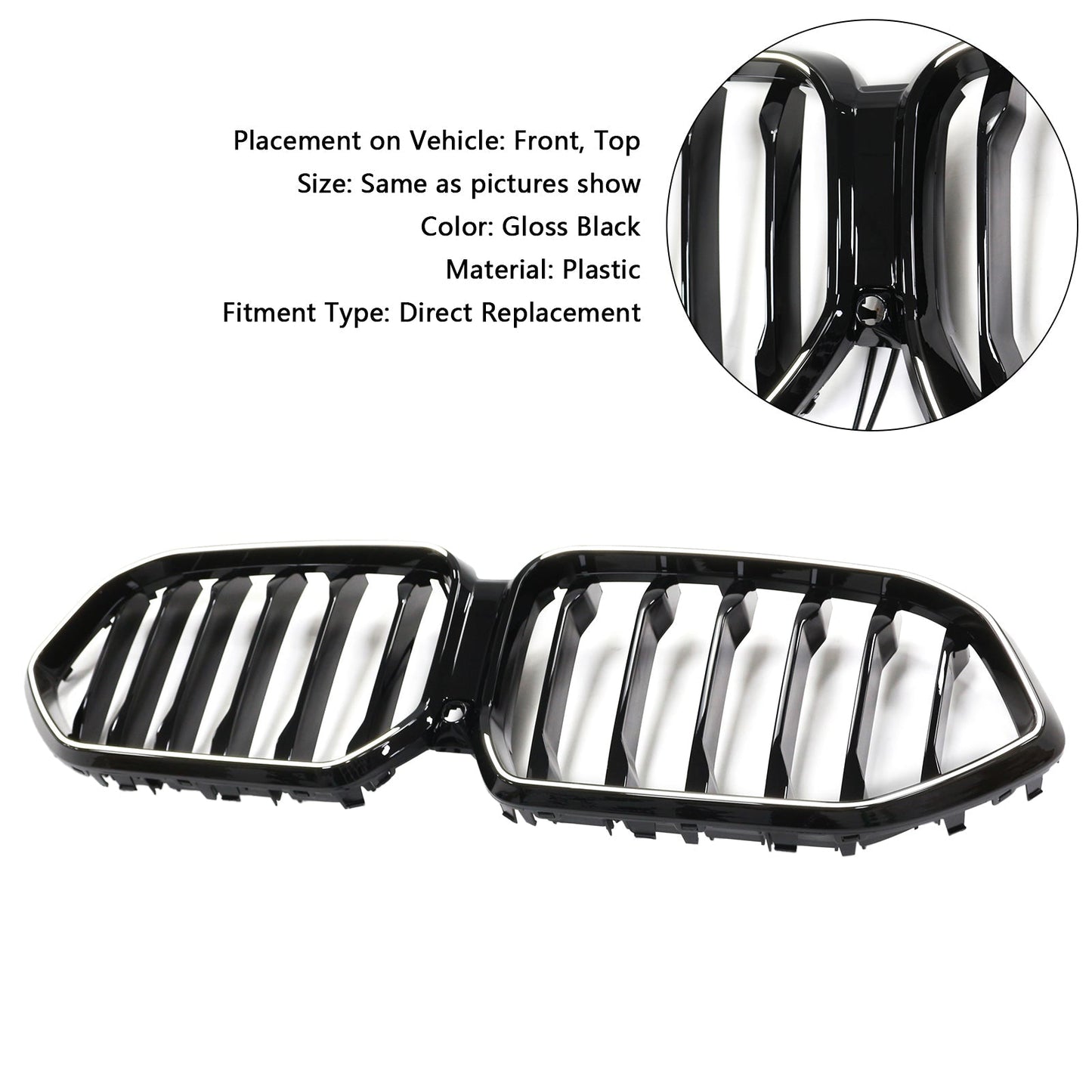 2020-2022 BMW X6 G06 M50i Black Front Bumper Grille with Camera Hole