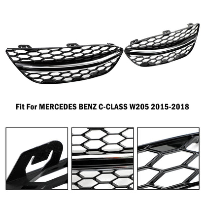 2015-2018 Mercedes-Benz C-Class W205 Black Chrome Front Fog Light Cover (2058851623)