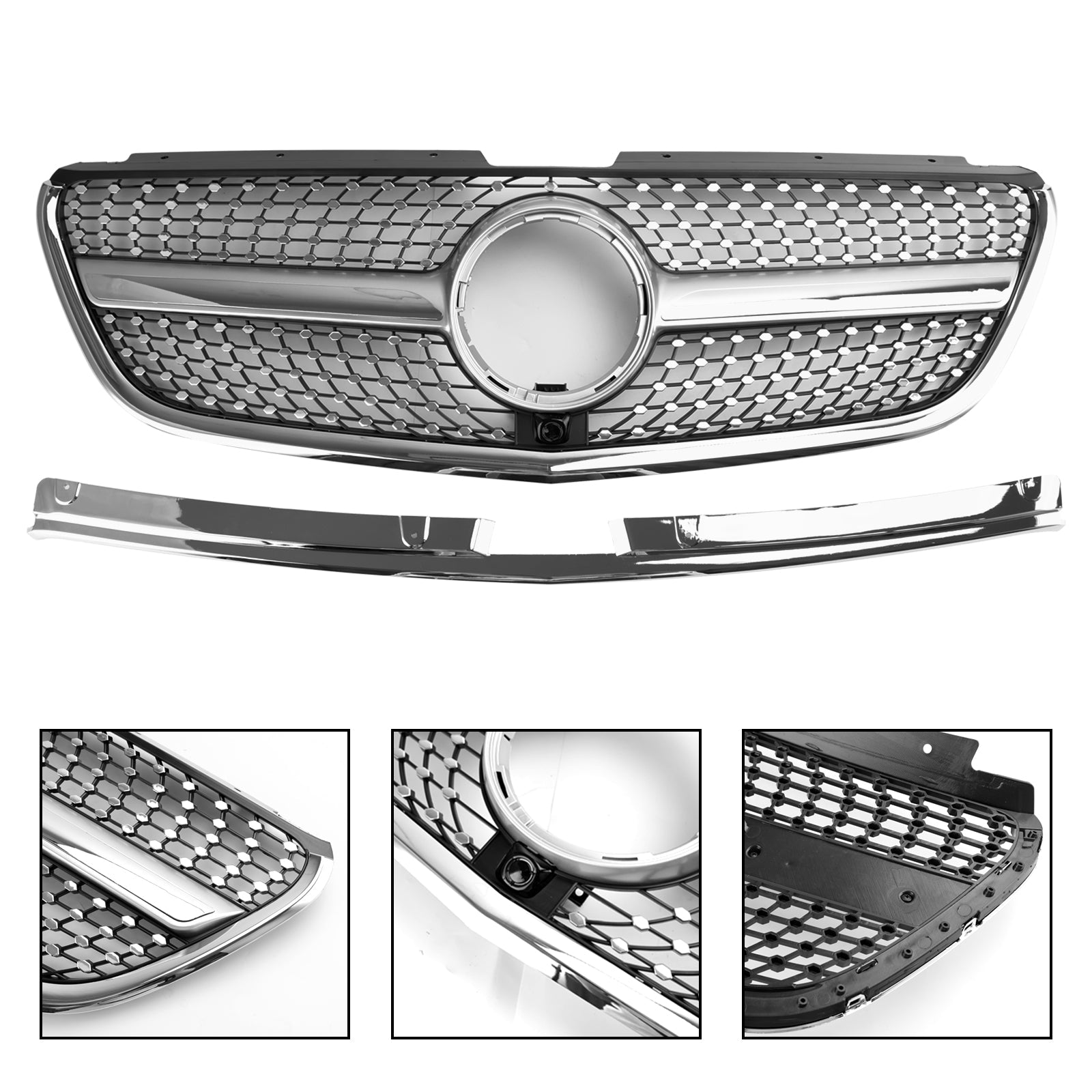 2015-2019 Mercedes-Benz Vito W447 GT Style Diamond Front Bumper Grille