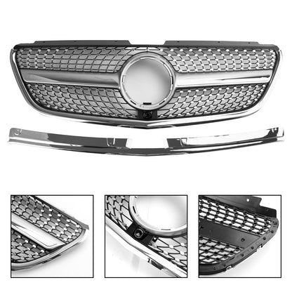 2015-2019 Mercedes-Benz Vito W447 GT Style Diamond Front Bumper Grille