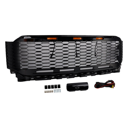 Replacement ABS Front Bumper Grille Grill Fit Ford F150 2021-2023 Raptor W/ LED