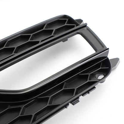 2013-2016 Audi A5 S-Line S5 Black Front Fog Lamp Trim Grill — Pair