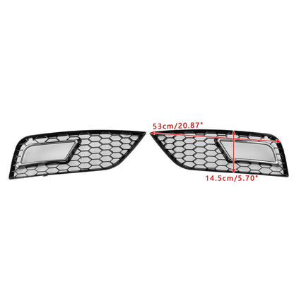 2013-2015 Audi A4 B8.5 Honeycomb Style Fog Light Cover — Pair (8K0807681K / 8K0807682K)