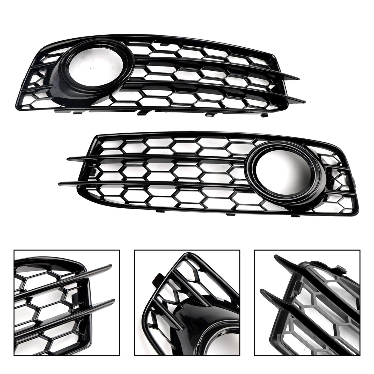 2009-2012 Audi A3 8P S-Line Honeycomb Front Bumper Fog Light Grill Cover