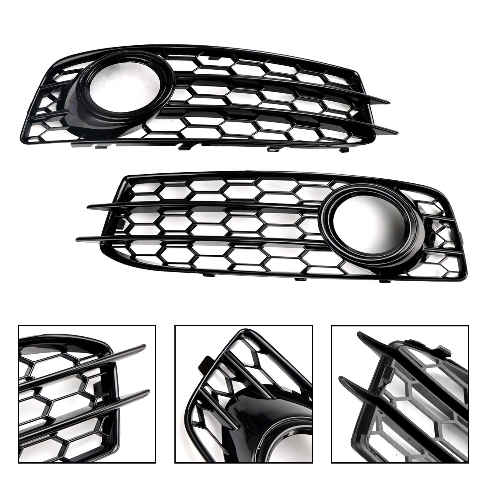 2009-2012 Audi A3 8P S-Line Honeycomb Front Bumper Fog Light Grill Cover