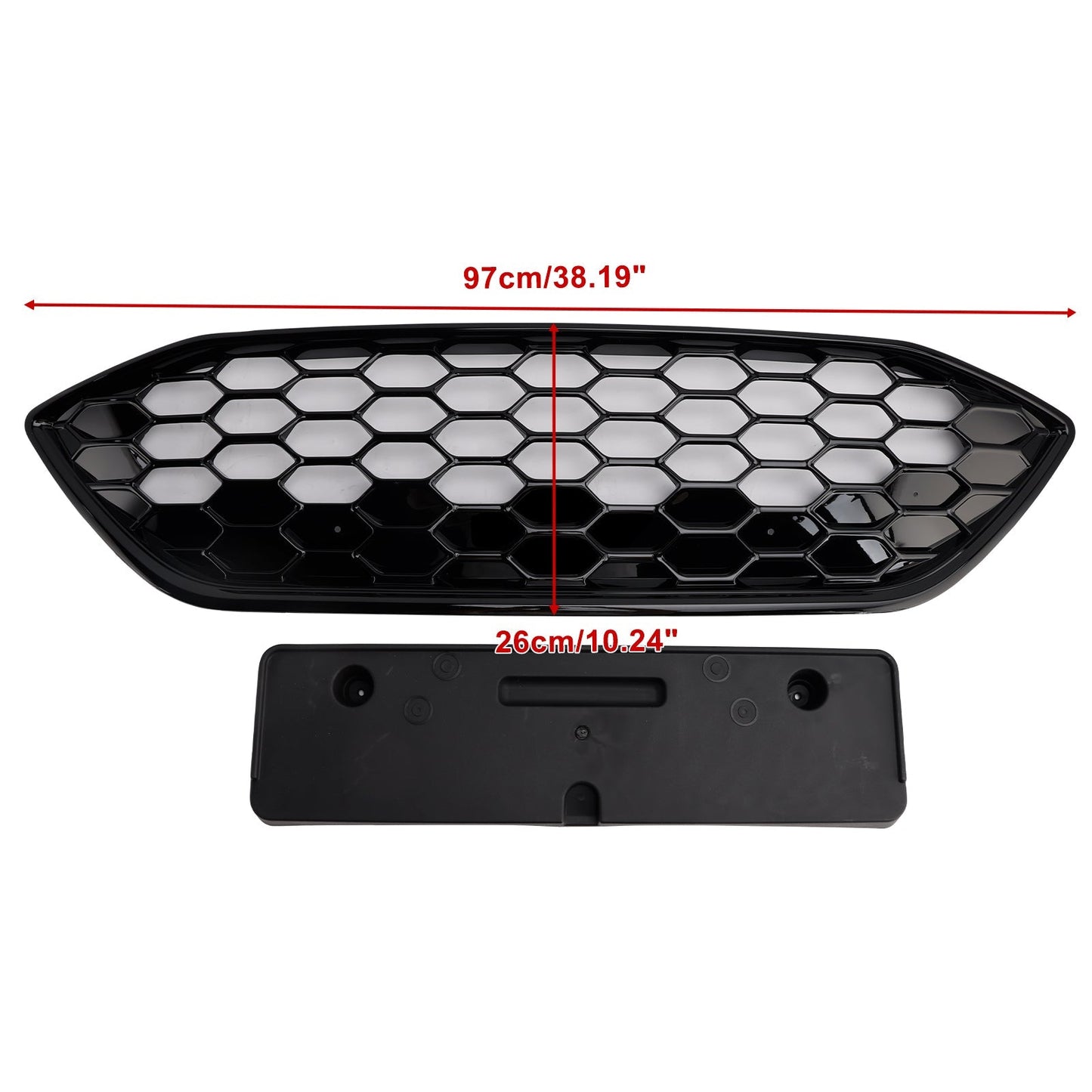 Gloss Black Front Bumper Grille Grill Fit Ford Focus ST + ST Line MK4 2018-2021