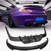 BMW M6 F06 / F12 / F13 Carbon Fiber Front Lip Set & V-Style Rear Diffuser Set 2013–2016