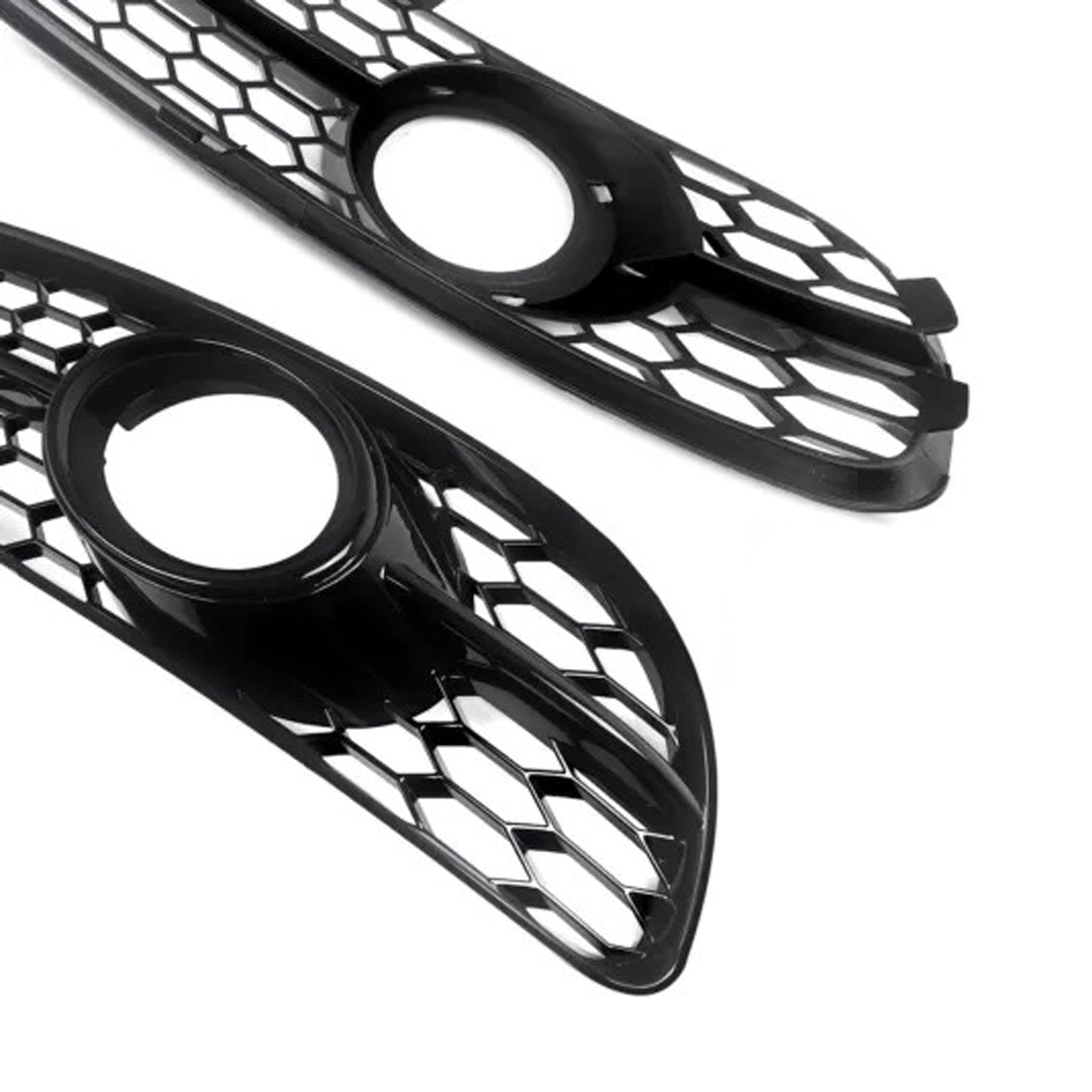 2005-2008 Audi A4 B7 S-Line S4 Front Bumper Honeycomb Fog Light Grille — Pair (8E0807681F / 8E0807682F)