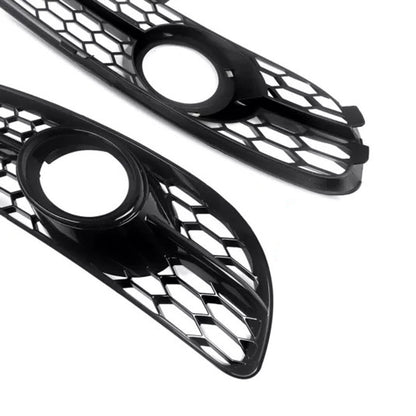 2005-2008 Audi A4 B7 S-Line S4 Front Bumper Honeycomb Fog Light Grille — Pair (8E0807681F / 8E0807682F)