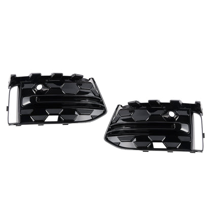 2023+ Audi A6L C8PA Black Front Bumper Fog Light Grille Trim — Pair