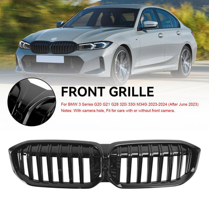 2023-2024 BMW 3 Series G20 G21 G28 320i 330i M340i Gloss Black Front Kidney Grille (LCI)