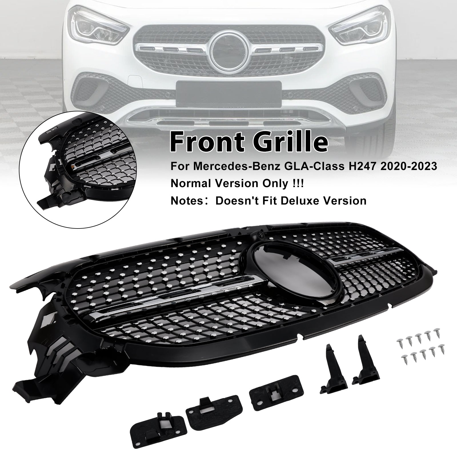 2020-2023 Mercedes-Benz GLA-Class H247 GLA200 GLA250 Diamond Front Grille