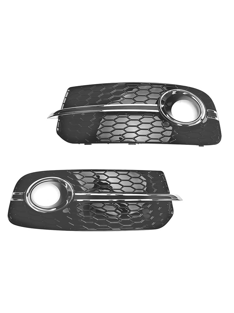 2013-2017 Audi Q5 Standard Version Front Bumper Fog Light Grille Grill — Pair (8R0807681M / 8R0807682J)