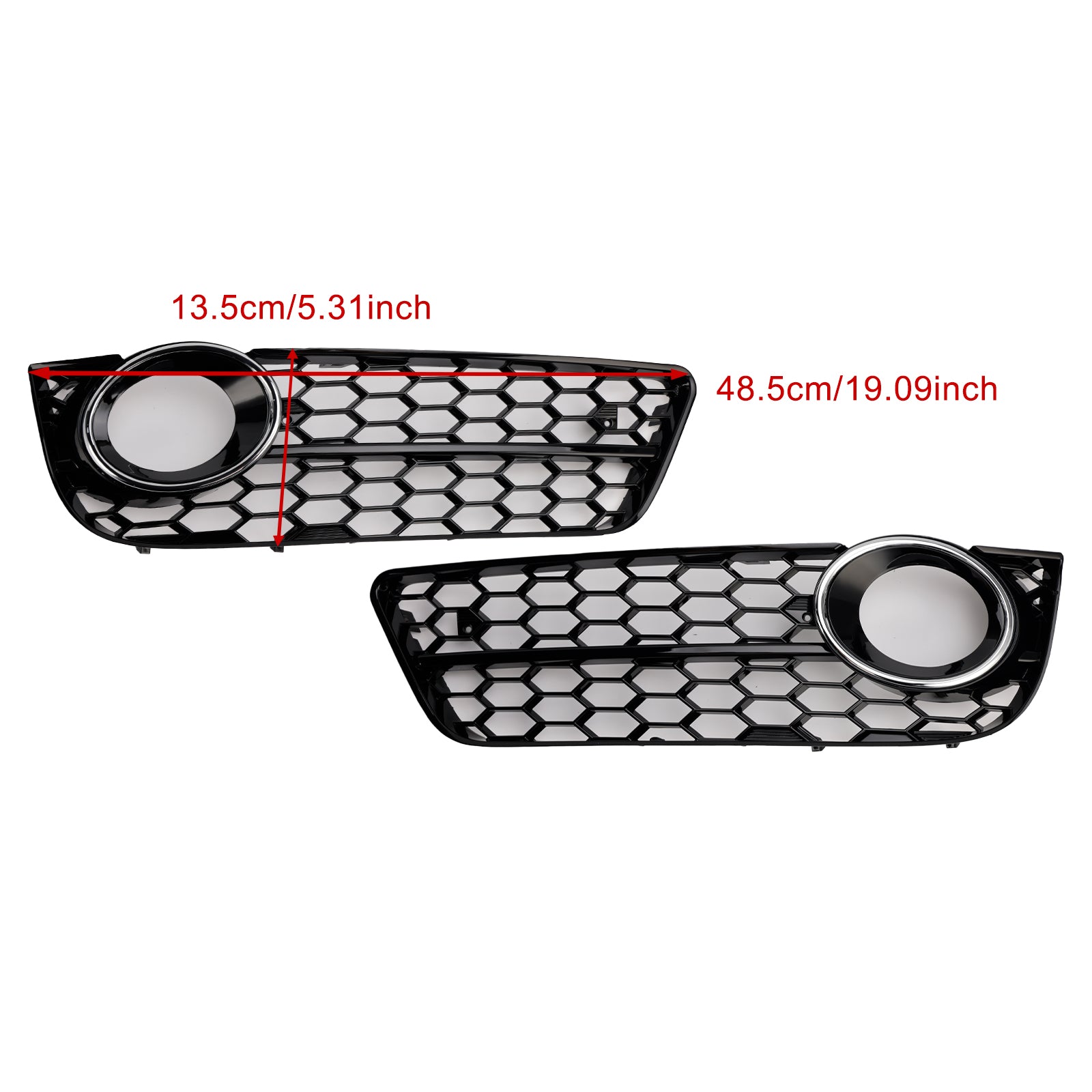 2007-2011 Audi A5 Standard Style Honeycomb Front Fog Lamp Cover Grille — Pair (1522024)