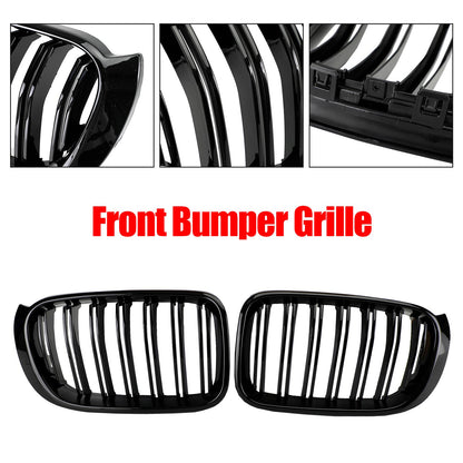 2014-2017 BMW X3 F25 / X4 F26 Gloss Black Front Bumper Kidney Grille