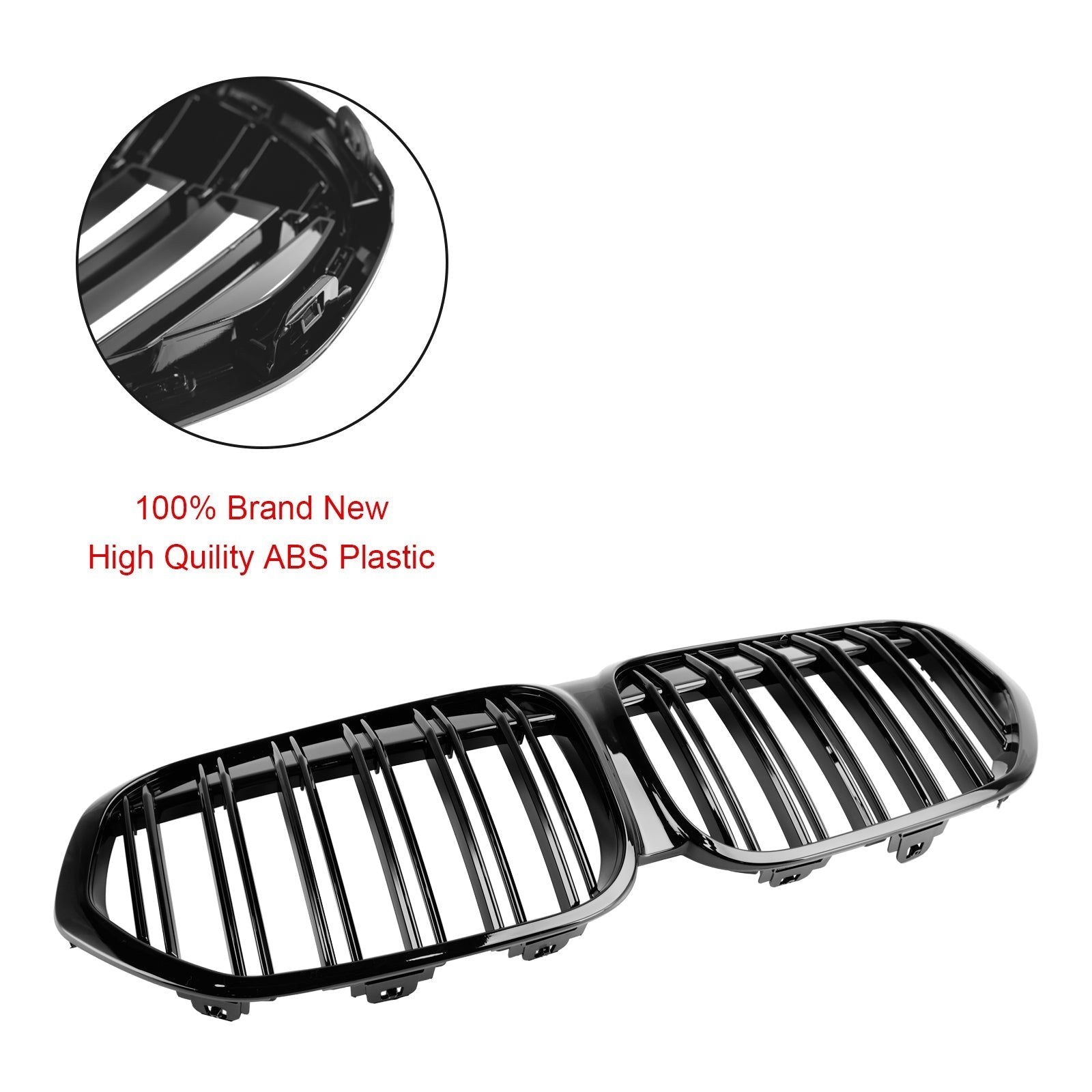 2019-2021 BMW X1 F48 F49 Dual Slat Gloss Black Front Kidney Grille