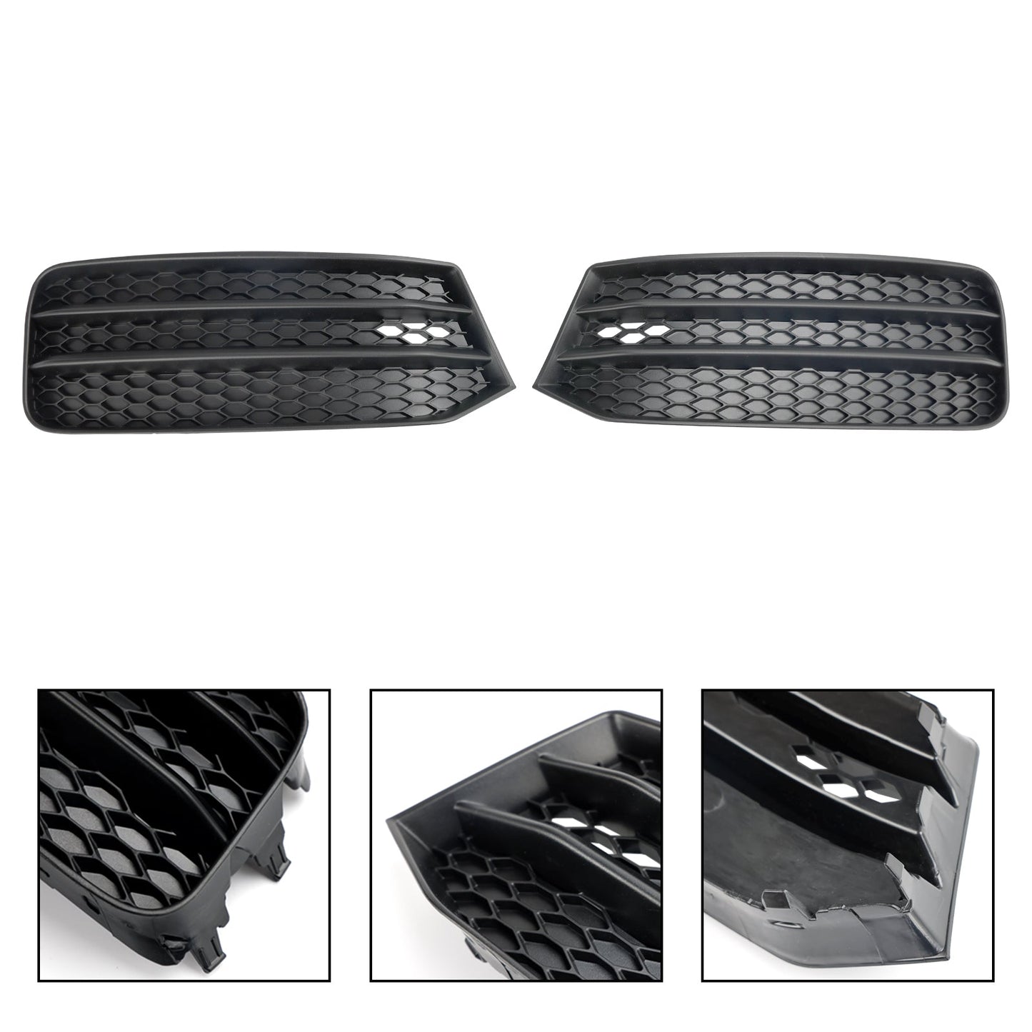 2015-2018 Audi A1 8X Front Bumper Fog Light Cover Grille — Pair (8XA807681B / 8XA807682B)