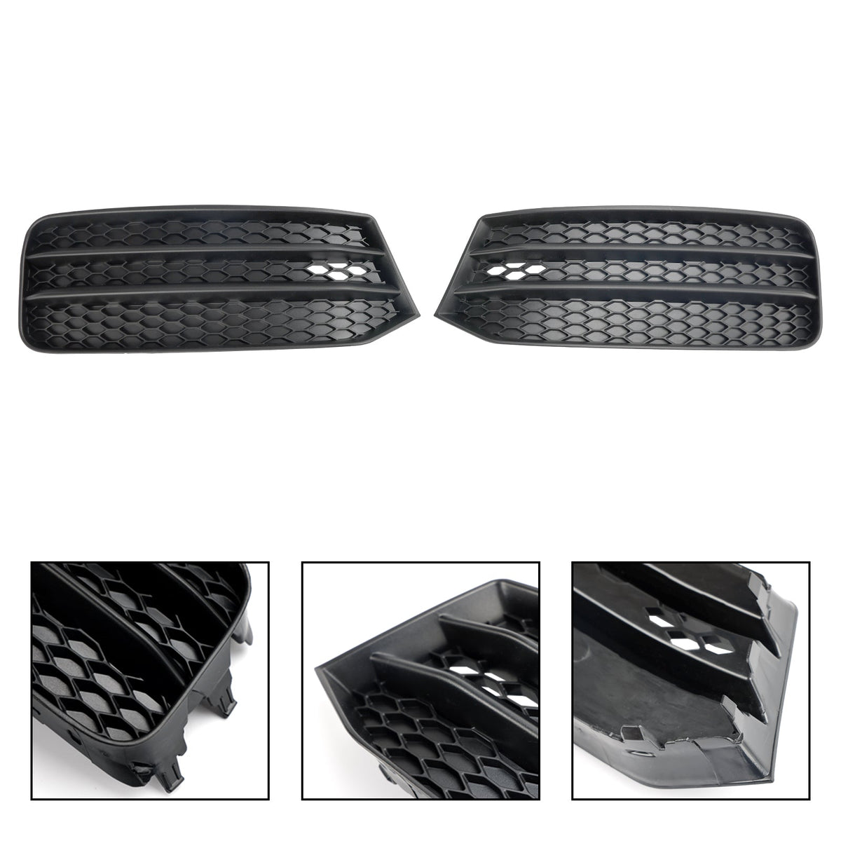2015-2018 Audi A1 8X Front Bumper Fog Light Cover Grille — Pair (8XA807681B / 8XA807682B)