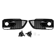 2018-2020 Audi Q5 SQ5 RSQ5 Style Black Front Honeycomb Fog Lamp Grille Cover