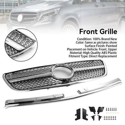 2015-2019 Mercedes-Benz Vito W447 GT Style Diamond Front Bumper Grille