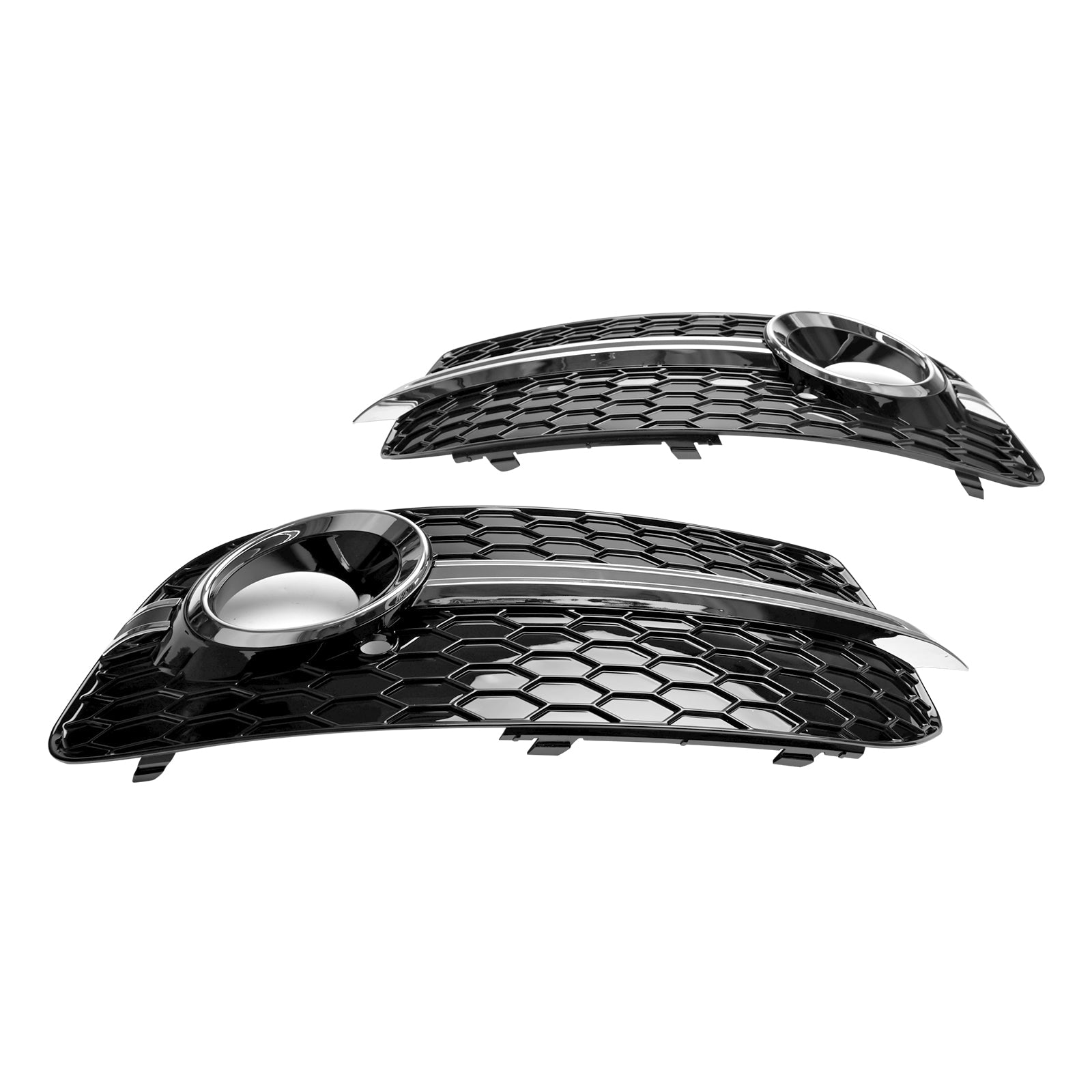 2013-2017 Audi Q5 Standard Version Front Bumper Fog Light Grille Grill — Pair (8R0807681M / 8R0807682J)