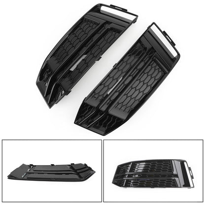 2016-2018 Audi A4 B9 S-Line Black Front Fog Light Cover Bumper Grill