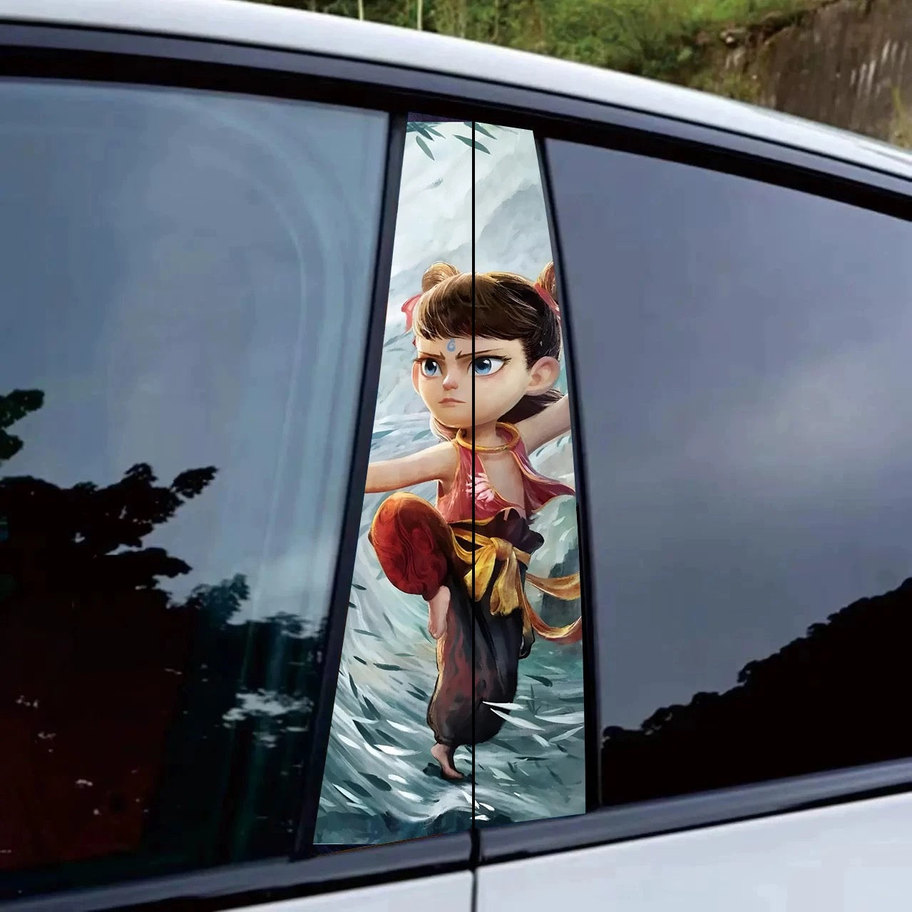 Universal Car Center B Pillar Sticker - Nezha's Demon Child's Rebellion in the Sea Series - OMOTOR