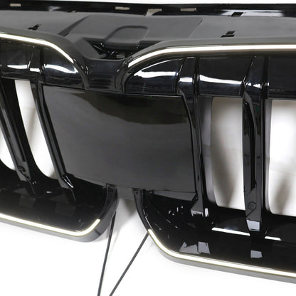 2023-2024 BMW X1 U11 U12 Gloss Black Front Bumper Kidney Grille — Large Set