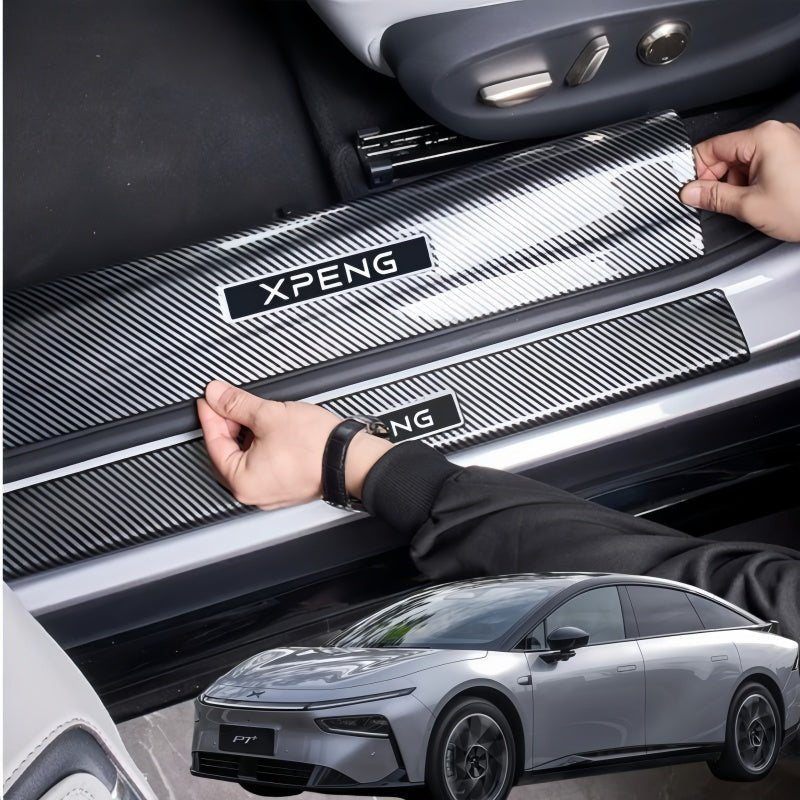 Carbon Fiber Door Sill Protector Scuff Plate Trim for 2026 Xpeng P7+