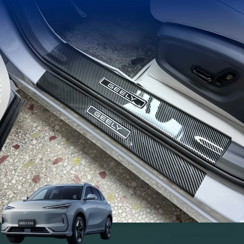 Carbon Fiber Style Door Sill Scuff Plate for Geely EX5