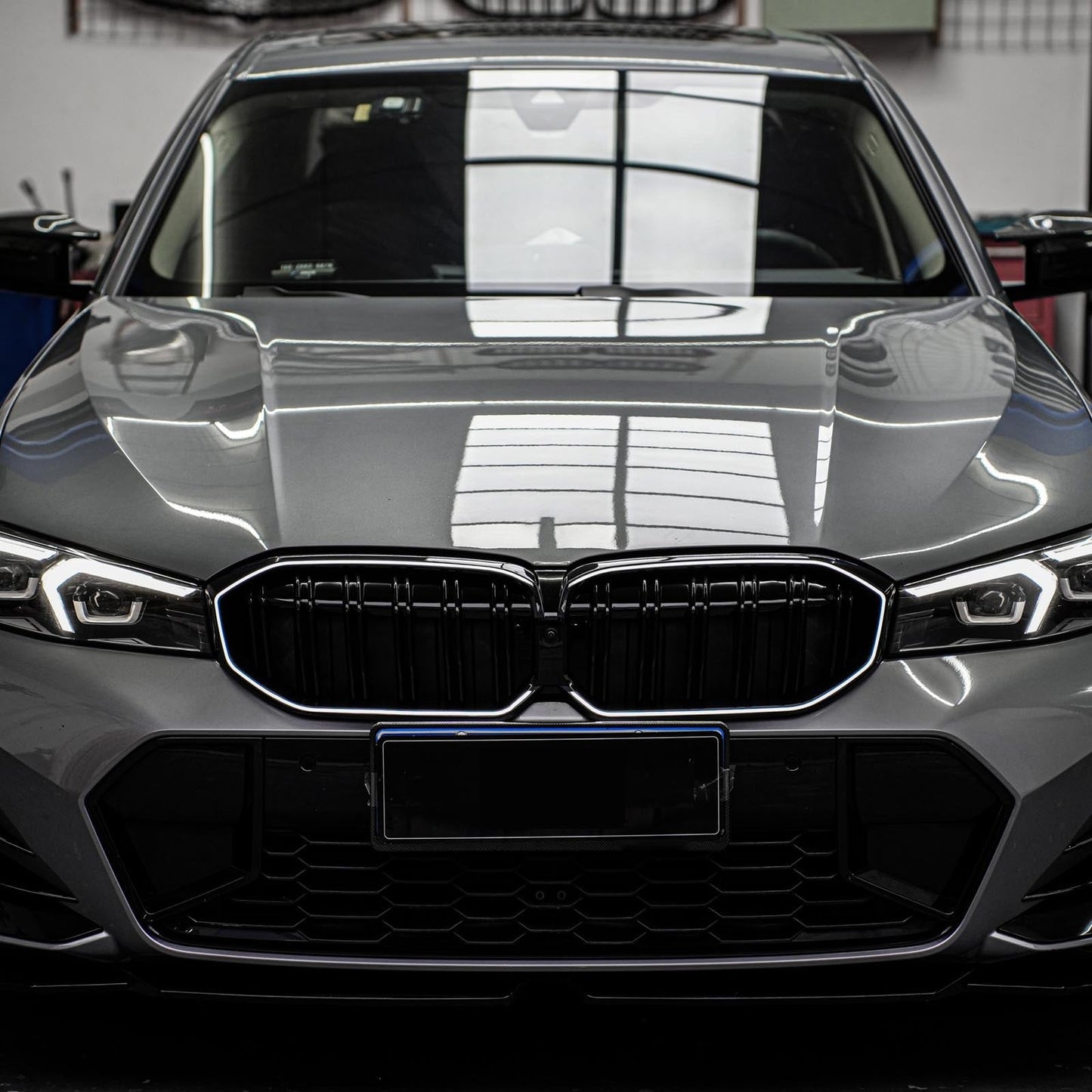 2023-2024 BMW 3 Series G20 G21 G28 Double Line Black Front Kidney Grille Mesh