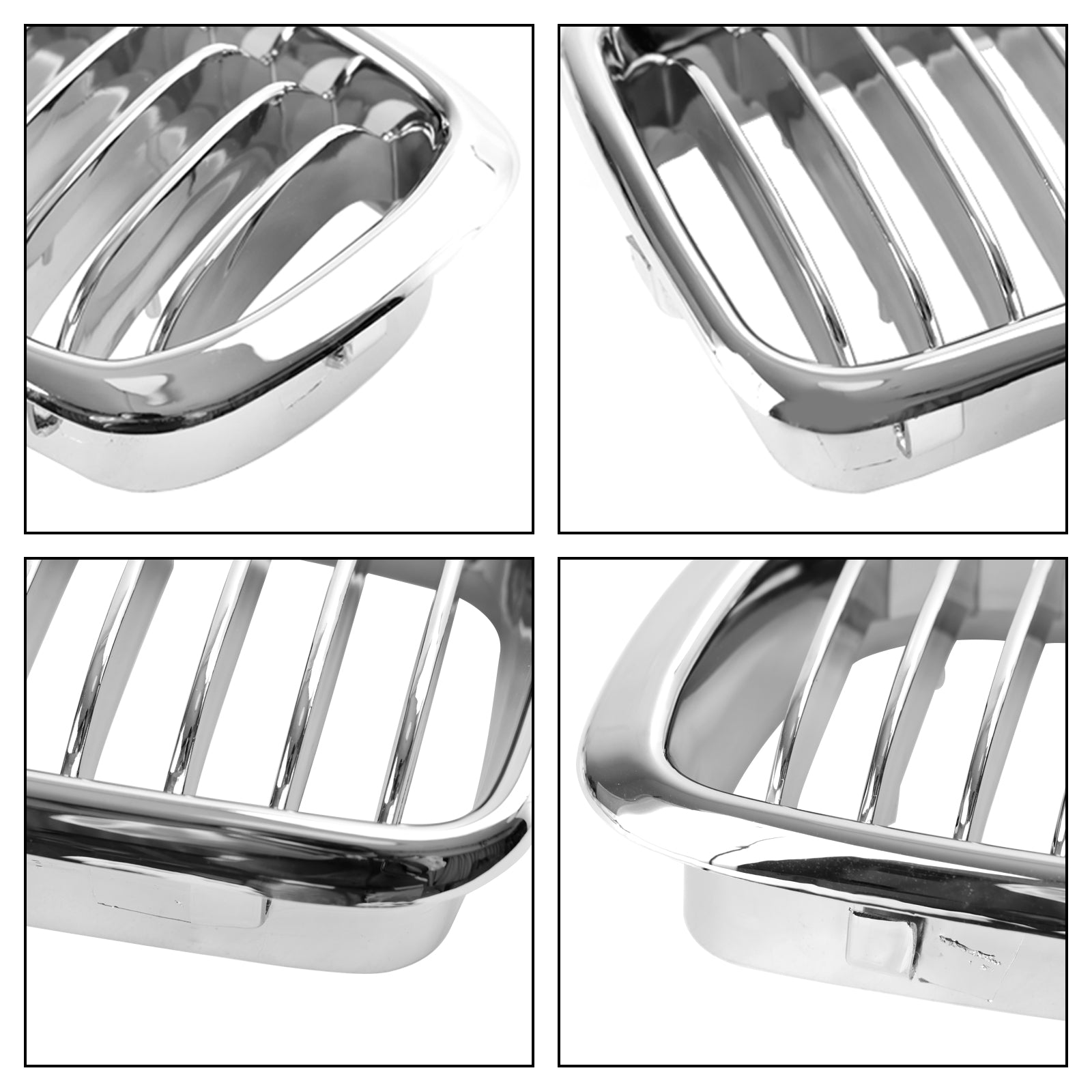 1994-2001 BMW 7 Series E38 Chrome Front Kidney Grille — Pair (51138125811 / 51138125812)