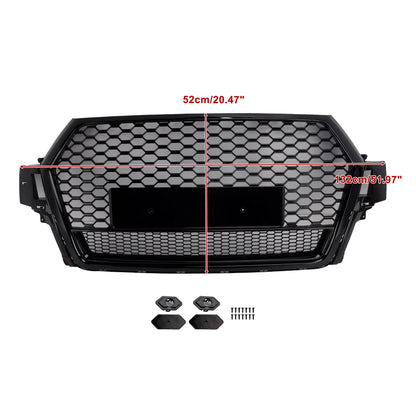 2016-2019 Audi Q7 Gloss Black Front Bumper Radiator Vent Mesh Grille