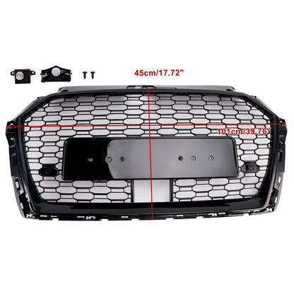 2017-2019 Audi A3 S3 RS3 Style Honeycomb Front Grille with ACC — Black