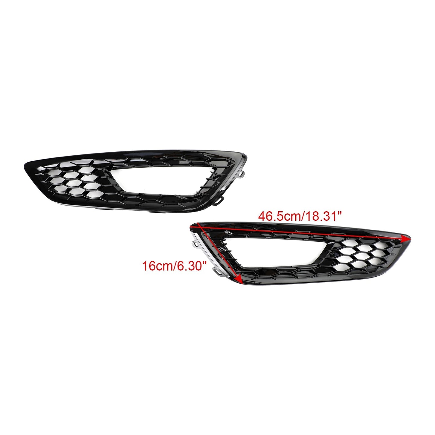 2015-2017 Ford Focus Pair Front Bumper Fog Light Lamp Cover Bezel Grill F1EZ15200A F1EZ15201A
